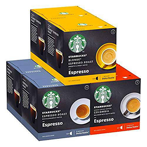 Starbucks Black Cup Variety Pack De Nescafe Dolce Gusto Cápsulas De Café 6 X Caja De 12 Unidades