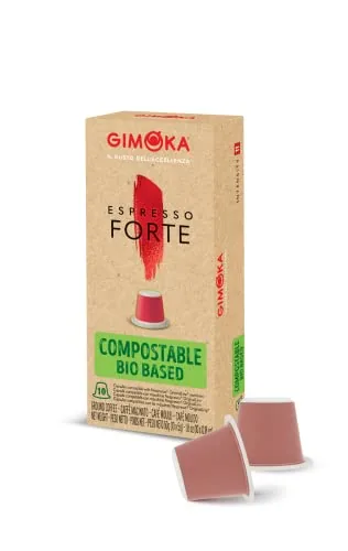 Gimoka Mezcla de Café Espresso Forte, intensidad 11-100 Cápsulas compostables