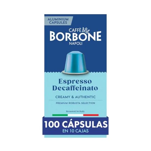 Caffè Borbone Decaffeinato - 100 Cápsulas de Café - Cremosa y auténtica