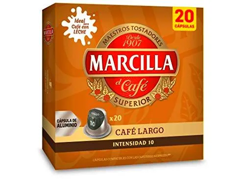 JDE Coffee Marcilla Café Largo - 200 cápsulas compatibles con máquinas Nespresso (10 paquetes de 20 unidades)