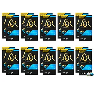 L'Or Café Espresso Decaffeinato, Intensidad 6, 200 Cápsulas de aluminio compatibles con cafeteras Nespresso