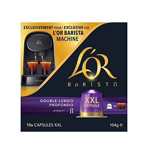 L'OR Barista Cápsulas Dobles de Café Lungo Profondo | Intensidad 8 | 50 Cápsulas Compatibles con Cafeteras L'OR Barista de L'Or Barista