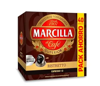 Marcilla Café Cápsulas Ristretto - 40 Cápsulas Compatibles Nespresso