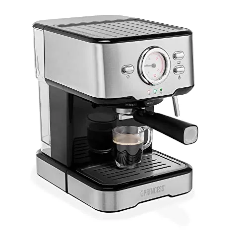 Princess 249412 Máquina de café para Espresso, Compatible con cápsulas Nespresso y café molido