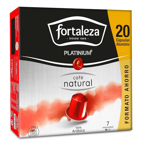 Café Fortaleza Platinium - Cápsulas de Café Natural compatibles con Nespresso, Pack 8x20