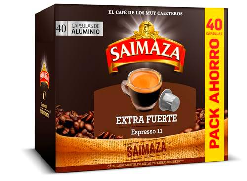 Saimaza Café Cápsulas Extrafuerte, 40 Cápsulas Compatibles Nespresso