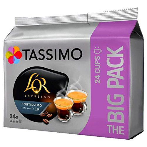 Tassimo Tripack Cápsulas Café L'Or Fortissimo | 24 Cápsulas Compatibles con cafetera Tassimo