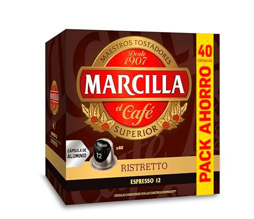 Marcilla Café Cápsulas Ristretto - 40 Cápsulas Compatibles Nespresso