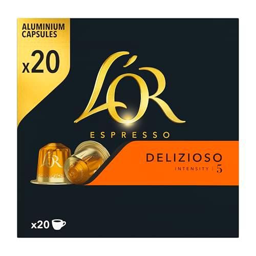 L'OR Espresso Café Cápsulas Delizioso | Intensidad 5 | 20 Cápsulas Compatibles Nespresso