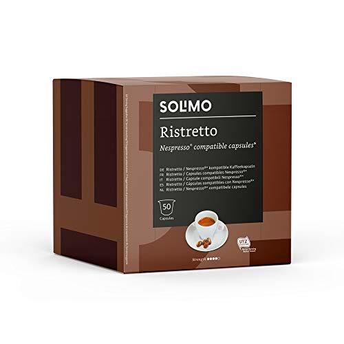 Marca Amazon - Solimo Cápsulas Ristretto, compatibles con Nespresso