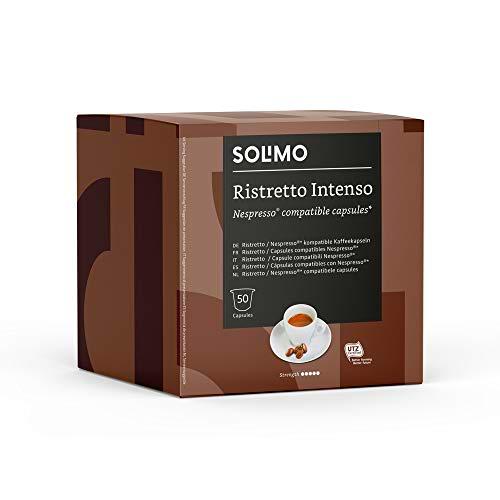 Marca Amazon - Solimo Cápsulas Ristretto Intenso, compatibles con Nespresso