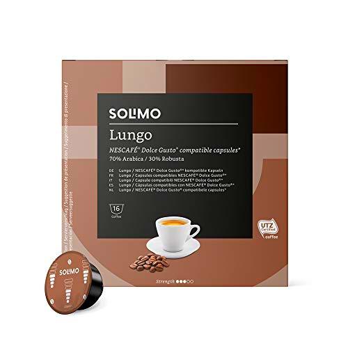 Marca Amazon - Solimo Dolce Gusto Lungo, 96 cápsulas (6 x 16)