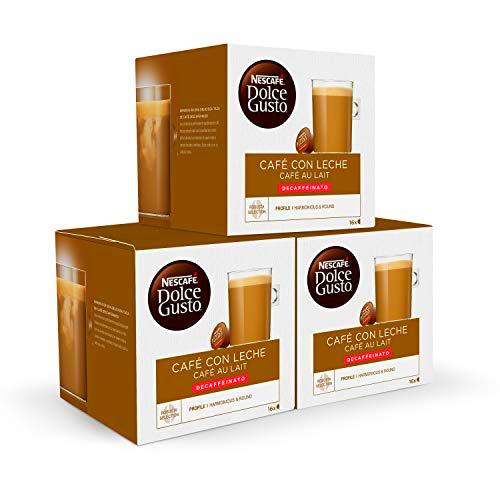 Nescafé DOLCE GUSTO CAFÉ CON LECHE DESCAFEINADO - Pack de 6 x 16 cápsulas