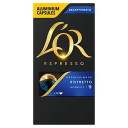 L’OR Espresso Café Ristretto Decaffeinato Intensidad 9 – Cápsulas de Aluminio Compatibles con Máquinas Nespresso (R)*