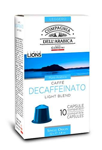 Caffè Corsini Compagnia Dell'Arabica 100% Arábica Café Descafeinado Puro Arábica 6 Paquetes De 10 Nespresso Cápsulas 660 g