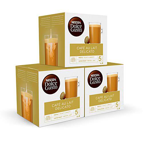 Nescafé DOLCE GUSTO CAFÉ CON LECHE DELICATO - Pack De 3 x 16 cápsulas