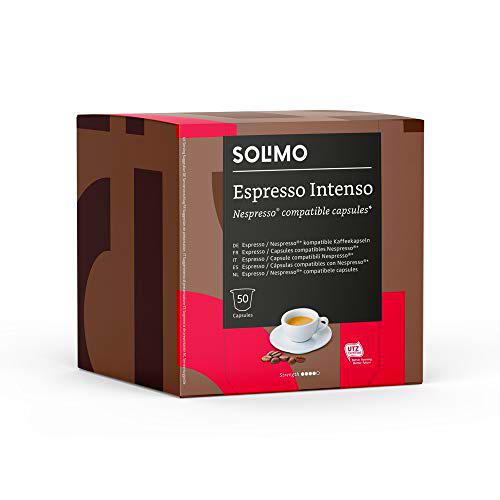 Marca Amazon - Solimo Cápsulas Espresso Intenso, compatibles con Nespresso