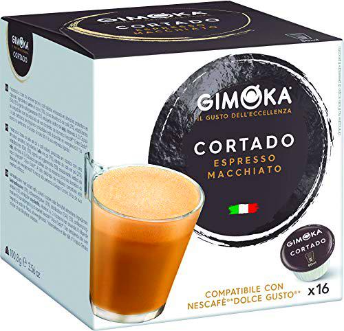 Gimoka - Cortado 16 cápsulas compatibles con Dolce Gusto