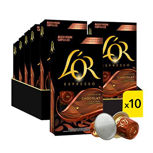 L'OR Flavours Espresso Cápsulas de Café Chocolate | Intensidad 8 | 100 Cápsulas Compatibles Nespresso (R)*
