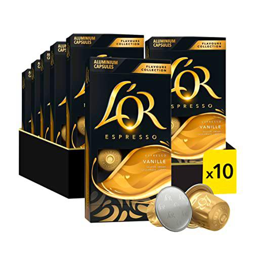 L'OR Flavours Espresso Cápsulas de Café Vainilla | Intensidad 8 | 100 Cápsulas Compatibles Nespresso (R)*
