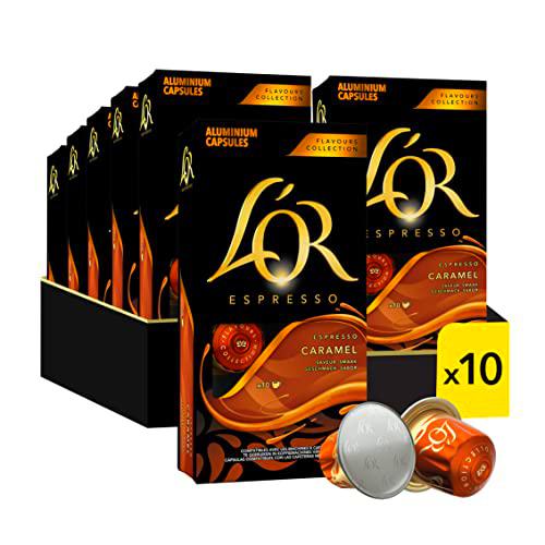 L'OR Flavours Espresso Cápsulas de Café Caramelo | Intensidad 8 | 100 Cápsulas Compatibles Nespresso (R)*