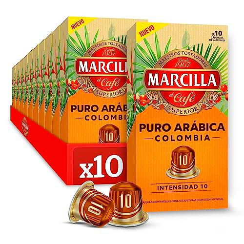 Marcilla Café Cápsulas Puro Arábica Colombia - 100 Cápsulas Compatibles Nespresso