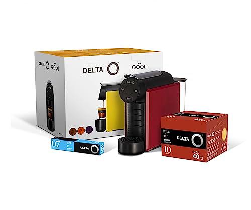 Delta Q - Pack Cafetera con Cápsulas - Mini Qool Roja