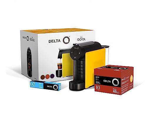 Delta Q - Pack Cafetera con Cápsulas - Mini Qool Amarilla