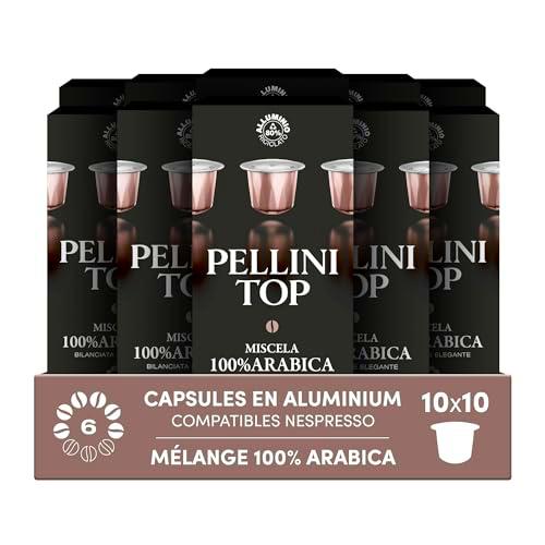 Pellini Top 100% Arábica, 100 Cápsulas de Aluminio compatibles con Nespresso