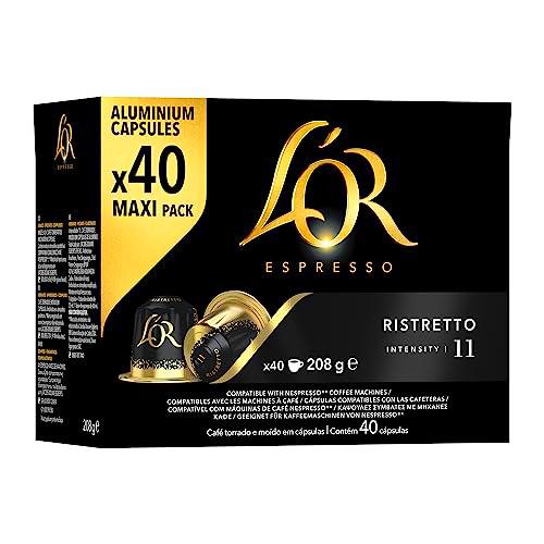 L'or Espresso Cápsulas de Café Ristretto | Intensidad 11 | 200 Cápsulas Compatibles Nespresso