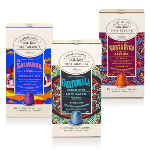 Caffè Corsini - Set de Cápsulas de Café Compatibles con Nespresso Viaje por Centroamérica
