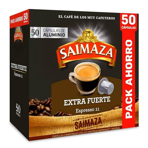 Saimaza Café Cápsulas Extra Fuerte, 50 Cápsulas Compatibles Nespresso