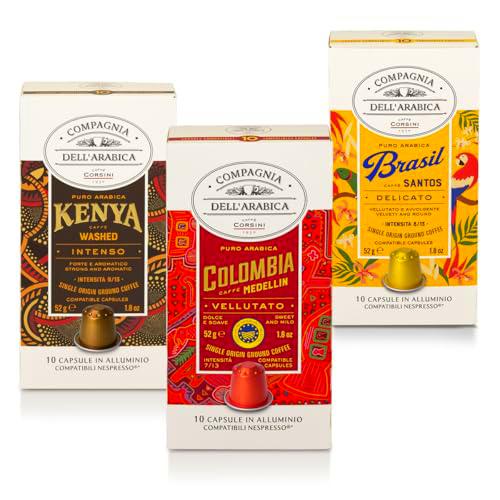 Caffè Corsini - Set de Cápsulas de Café Compatibles con Nespresso Aromas Envolventes Sabores Aterciopelados